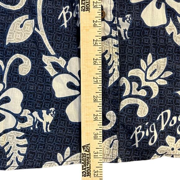 Big Dogs Tropical Blue & White Floral Button-up Shirt Hawaiian Pattern Pocket 3X - Picture 14 of 16
